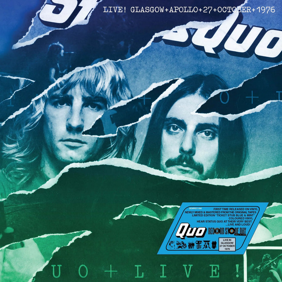 Status Quo - Live In Glasgow 27th October 1976 Night 1 (Ticket Stub Mint and Blue Vinyl)